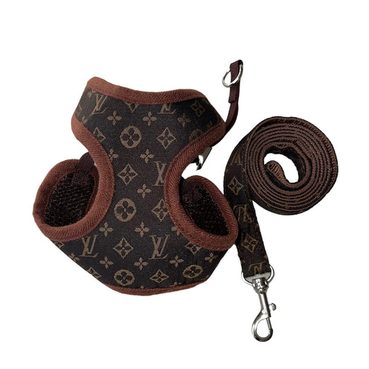 Paw Vuitton Leash and Harness set