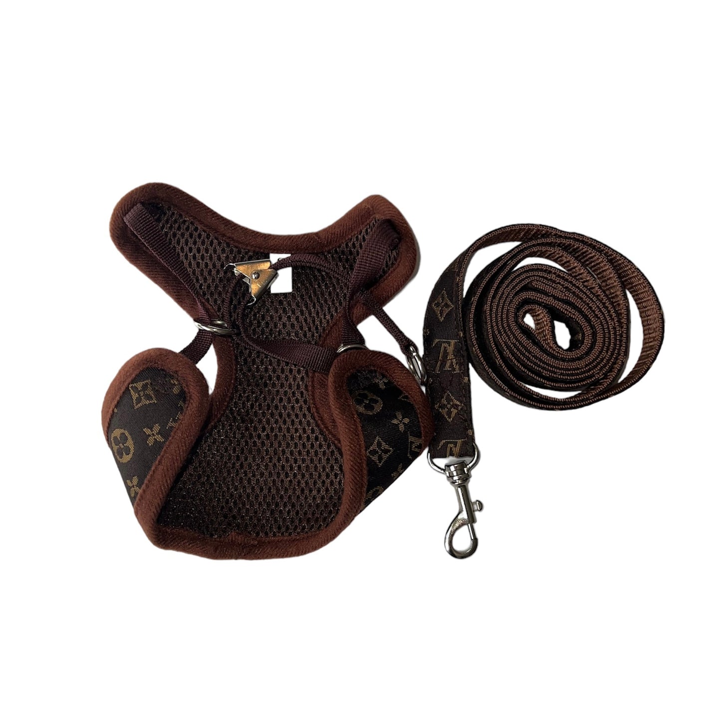 Paw Vuitton Leash and Harness set